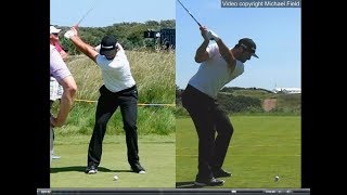 Jon Rahm golf swing  Long Iron faceon amp downtheline July 2017 [upl. by Jeroma]