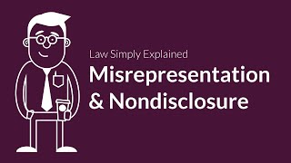 Misrepresentation and Nondisclosure  Contracts  Defenses amp Excuses [upl. by Richart]