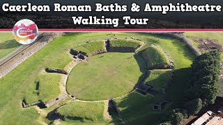 CAERLEON ROMAN BATHS amp AMPHITHEATRE WALES  Walking Tour  Pinned on Places [upl. by Nerok]