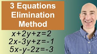 Solving Systems of 3 Equations Elimination [upl. by Annoid]