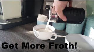 How to Get More Froth from Your Nespresso Coffee Aeroccino  Nespresso tips and help [upl. by Helgeson]