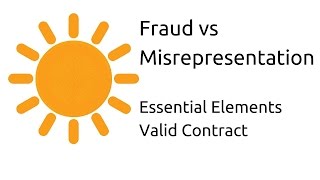 Fraud vs Misrepresentation  Other Essential Elements of a Valid Contract  CA CPT  CS amp CMA [upl. by Kling]